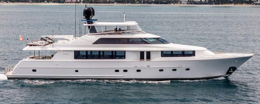 Westport 112 motor yacht underway